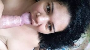 Hot Latina babe deep throat action
