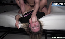 Red-hot blonde tart gets rough boinked and made to jizz by a harsh college guy in homemade porn!