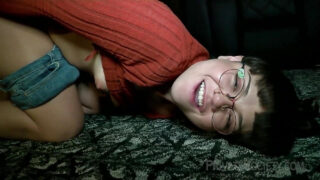 Blowjob, creampie, deep throat &#8211; cute petite teen girl in glasses getting anal fuck by big cock and has her asshole filled with cum by big dick