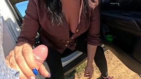 Intense Car Play � Tight Leggings Masturbation &mdash;  Blowjob & Messy Facial 305