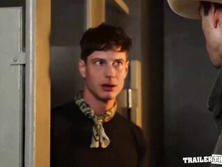 TRAILERTRASHBOYS- Cowboys Ryan Orion And Kane Fox Slides In The Washroom To Screw