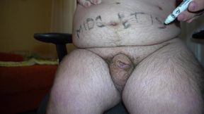 Midget punishes his dick