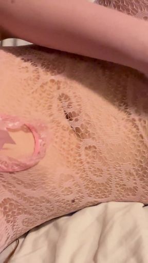 Pretty in pink teasing in full lingerie   Clip 1