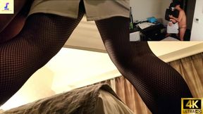 A Chubby Mature Woman in a Suit Gets Fingered and Her Love Juices Flow Freely.