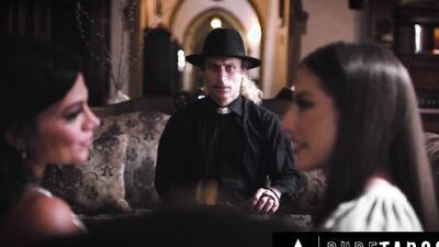PURE TABOO Devout Priest Gives In To Sinful Nympho Lesbians Spencer Bradley & Mona Azar
