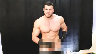 Muscular Leather Gloved Solo Male Jerks His Hard Cock