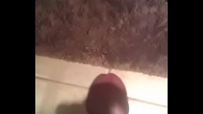 Black cock sprays cum all over floor