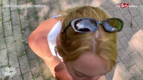 ”MyDirtyHobby - German blonde COUGAR outdoor creampie”