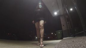 Mature CD exposing my legs and ass at night