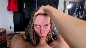 this leather jacket turns her into brain melted slut! rough fuck makes her happy!