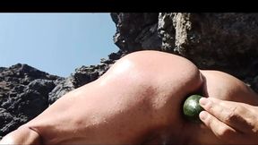 Oiled ass on the beach