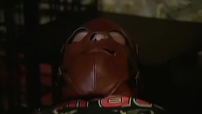 Denim clad babes in high boots and gloves in anal fetish threesome