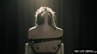 Solo Brunette Moans Through Intense Bondage Climax