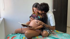 I Take Advantage of My Pregnant Stepsister Doing a Task to Touch Her Big Tits and Play with Her Rich Pussy