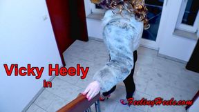 The High Heels Blizzard - Episode 1 - starring: Vicky Heely - Part 1 - FHD - High Heels Stiletto Mules Walking Slippery on Ice and Snow in Town at Night - 1080p - MP4