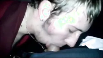 Twink gives amateur blowjob at truck stop with cum in mouth