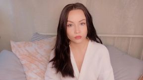 ASMR Brush and Braid My Brunette Hair in a Bathrobe