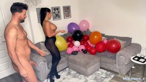 Balloon popping foreplay and fuck 4K