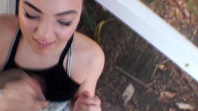 teen handjob on black cock by the pool with 18yo aries ackerman