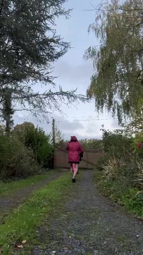 Dressed in a new red and black dress for an evening