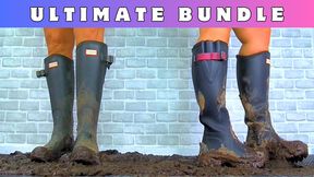 MudFest 1: Crushing The Cum From Your Cock & Balls Under Our Muddy Hunter Boots - 197 Ultimate Bundle - Goddess Amber - Miss Lucy - Trampling CBT