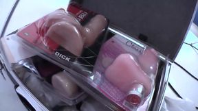 A Very Hot MILF Hard Masturbation with Big Dildo and Clothespins on Her Slutty Pussy