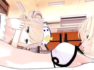 FUTANARI Genshin Impact Lumine X Barbara CG ANIME