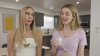 Stepbrother gets to screw two tight-ass girls at once