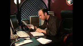 Sexy brunette in stockings gets nailed by a mature man