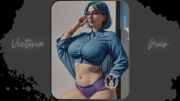 AI: Vibrant blue hair and dark glasses DOMINATRIX - Part 3 - Waifu Models #003
