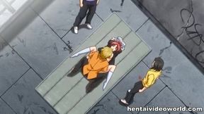 Anime babe got into the disposal of the perverted fuckers