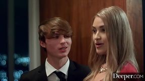 Deeper. Gorgeous gold digger is seduced by boyfriend'_s dad