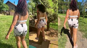 can t stop farting during trail walk outdoor public farts chubby girl