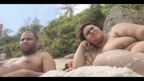 Aprico Nudist Beach Showing off My Big Pussy and Everyone Staring