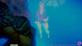 Pregnant giantess crushes on small boyfriend in French parody