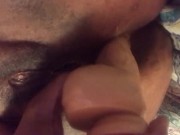 Horny amateur BBW / milf fucks herself with 8 inch dildo anal