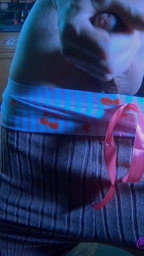 Daphne in Cute Pjs and Undies Close up Cumshot at Your Face