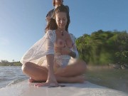 Naughty brunette masturbating and fucking on the sup board - Ana Rothbard