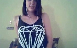 Webcam teen bate with toy