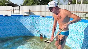 #380 Huge Boss Fucked A Right In The Pool While None Of The Neighbors Saw With Cute Guy
