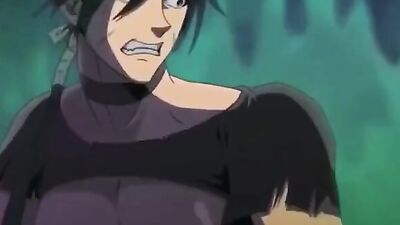 Muscular men in a hentai orgy taking on big dicks in a cave