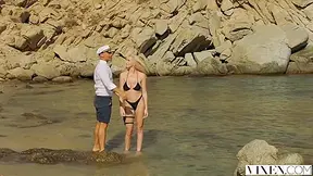 Big Boobed Blonde Cutie Fucks Her Yacht Captain On The Shore - Kendra Sunderland