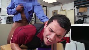 Office jock bent over desk for anal