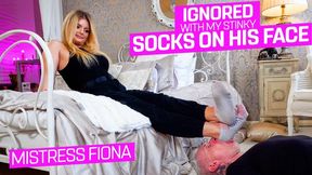 Ignored with my musty socks in his face ( Ignoring &amp; Socks Domination with Mistress Fiona ) - FULL HD MP4