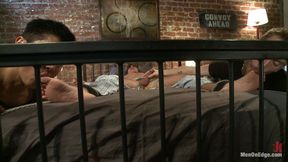 Two Edging Perverts Take Down a Sexy Stud with a Fat Cock