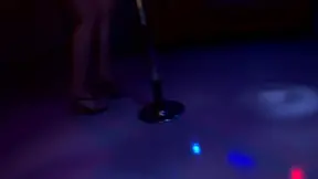 Japanese woman gets railed after pole dancing and toyed by a enormous dildo.