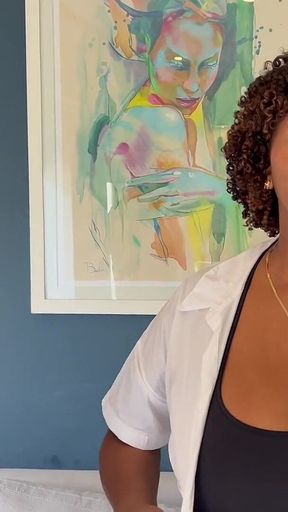 Behind the Scenes with Busty Black MILF, Alicia MILF