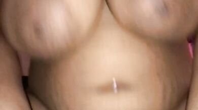 Lightskin Ebony BBW Rides Big Tits Bouncing Pulsing POV Creampie