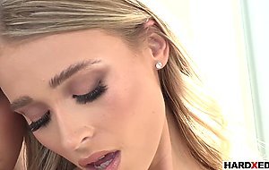 Lesbian blonde duo are about to dive into anal play