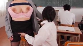 Excited Married Teacher Reiko Faces Uncontrollable Wetness During Silent Climax Lesson
